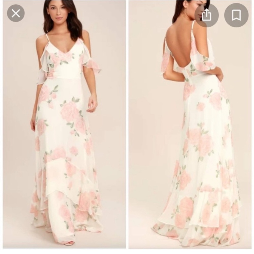 Lulu’s Take You There Floral Bridesmaid Dress
